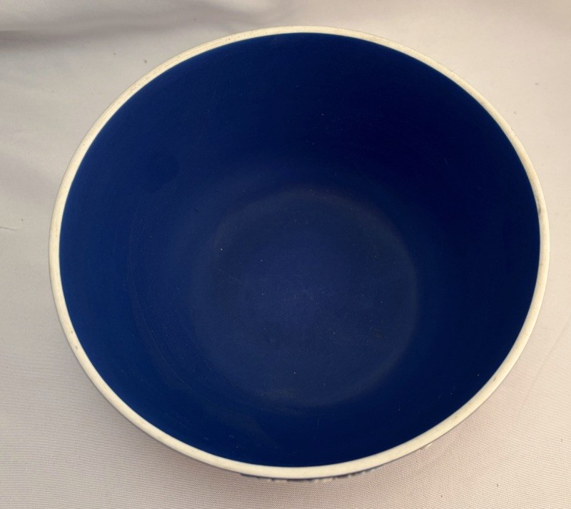 VERY RARE! Antique Wedgwood Jasperware Dark Cobalt Blue DOUBLE DIP Waste Bowl
