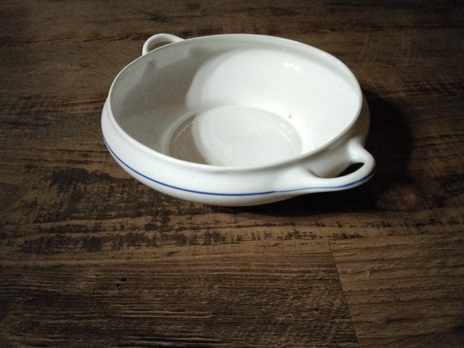 George H. Bowman Cobalt Blue Band With Gold Trim Serving Dish And Lid Vintage