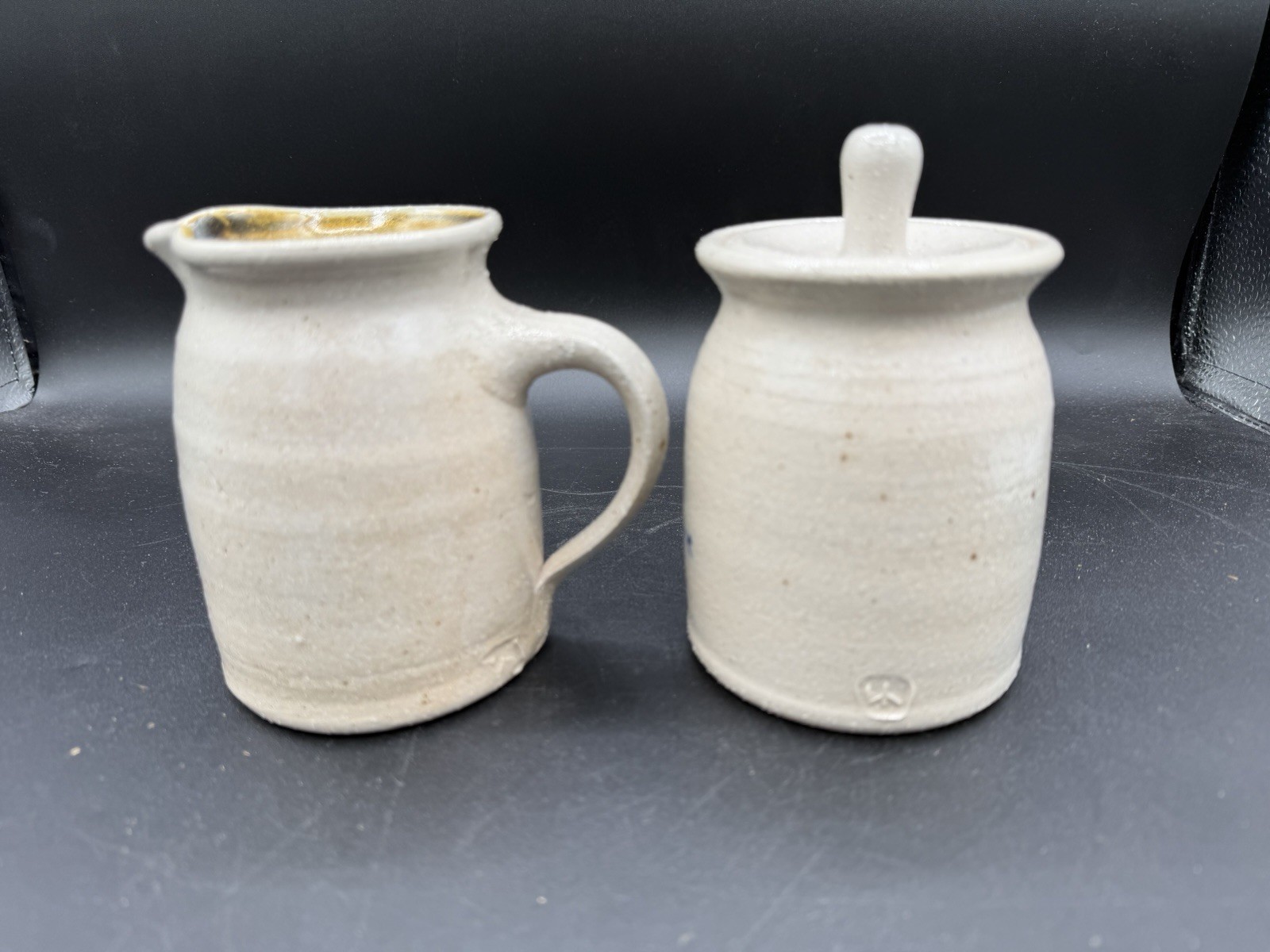 Salmon Falls Stoneware Creamer & Sugar Set 1995