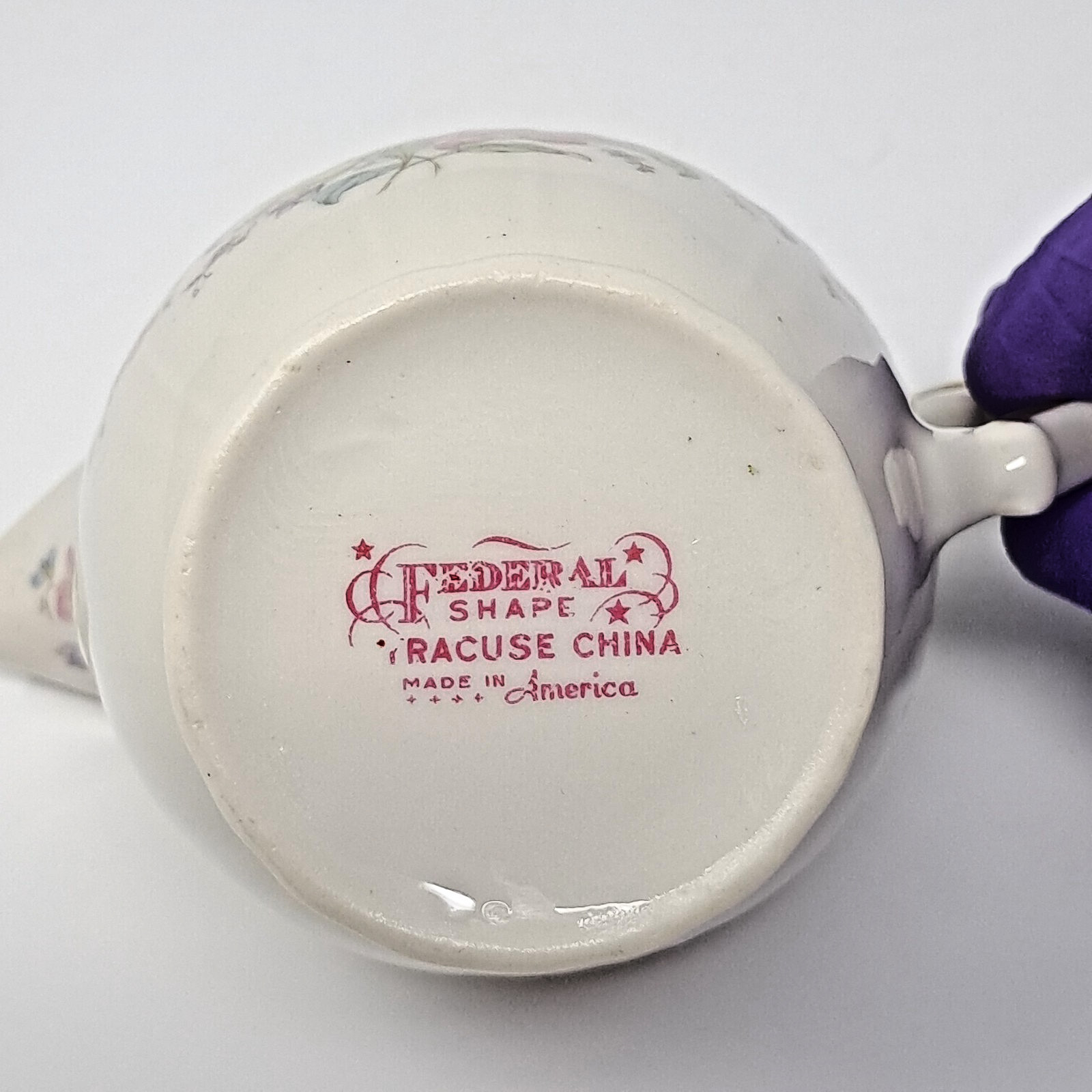 Syracuse China Creamer Briarcliff Federal Shape vintage 1949-1962 pastel flowers