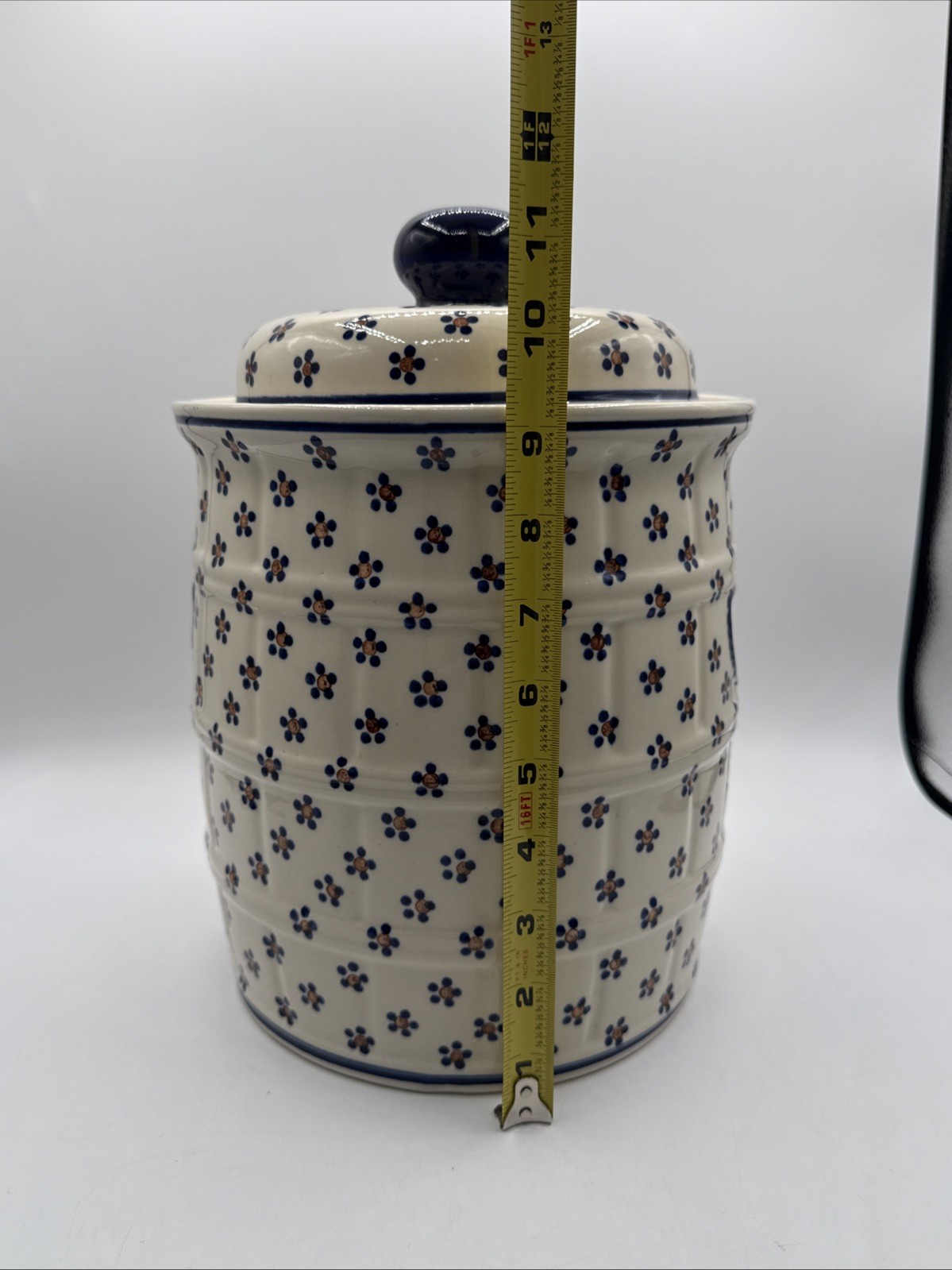 Polish Pottery Boleslawiec Pickeling Fermenting Sauerkraut Jar Water Seal 12”