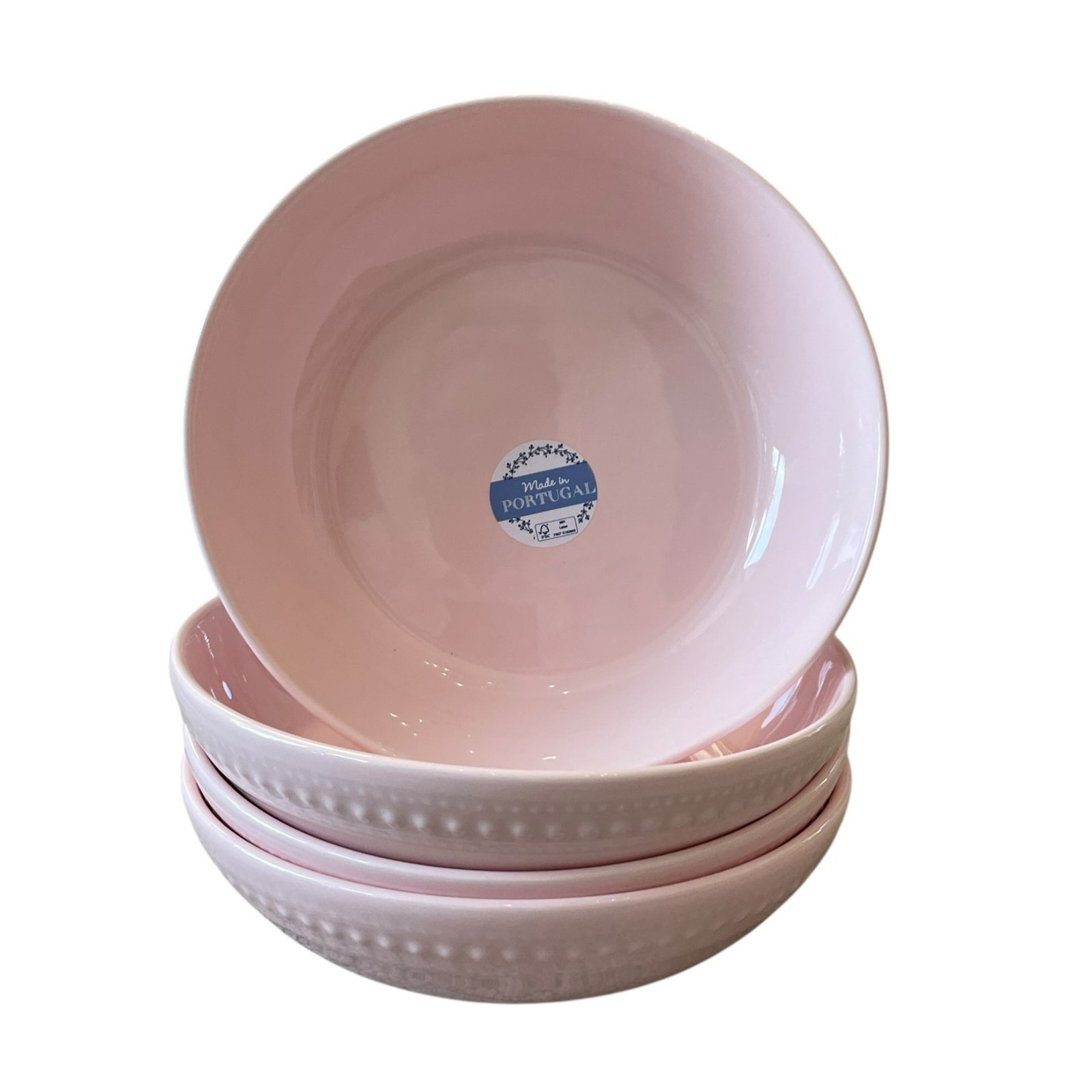 MATCERAMICA Portugal Pink Salad Plates 9in Set of 4 Ceramic NEW