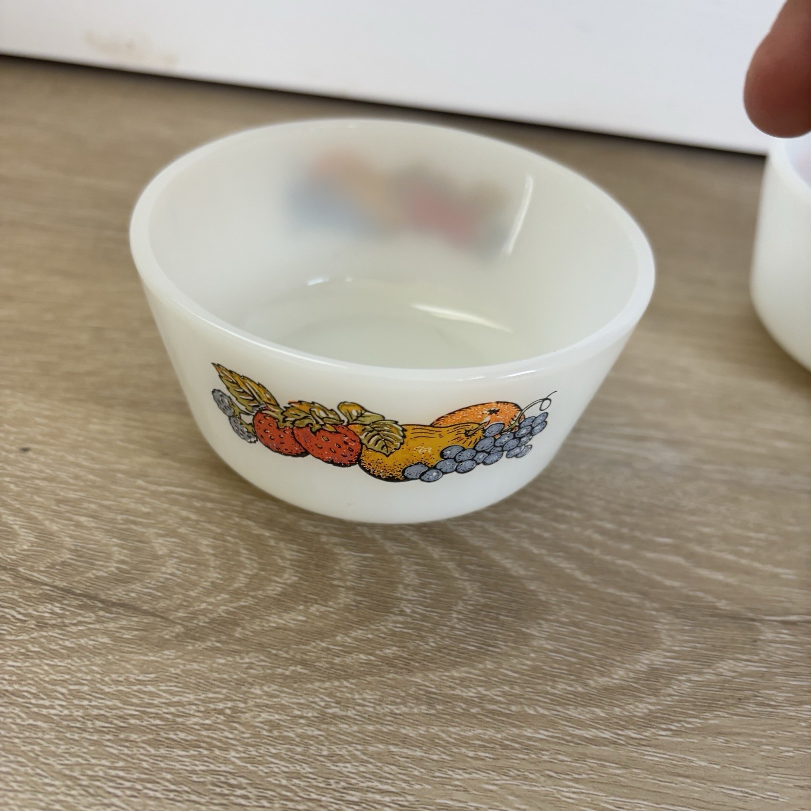 Vintage Anchor Hawking 2 Fire King “Natures Bounty” RamekinsFruit/ Custard Cup
