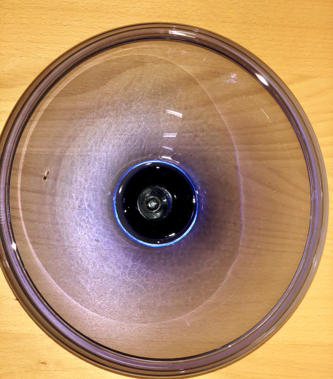 Laurie Thal studio art glass vase sculpture signed blue purple.