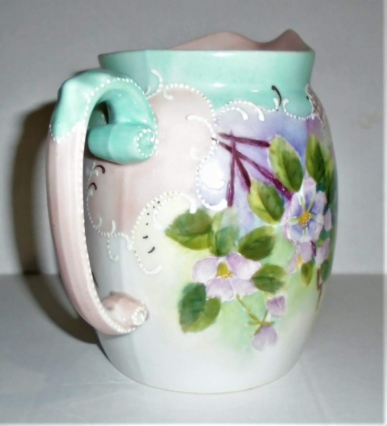 Vintage Tressemann & Vogt T&V Hand Painted Pitcher #5 Limoges France Signed