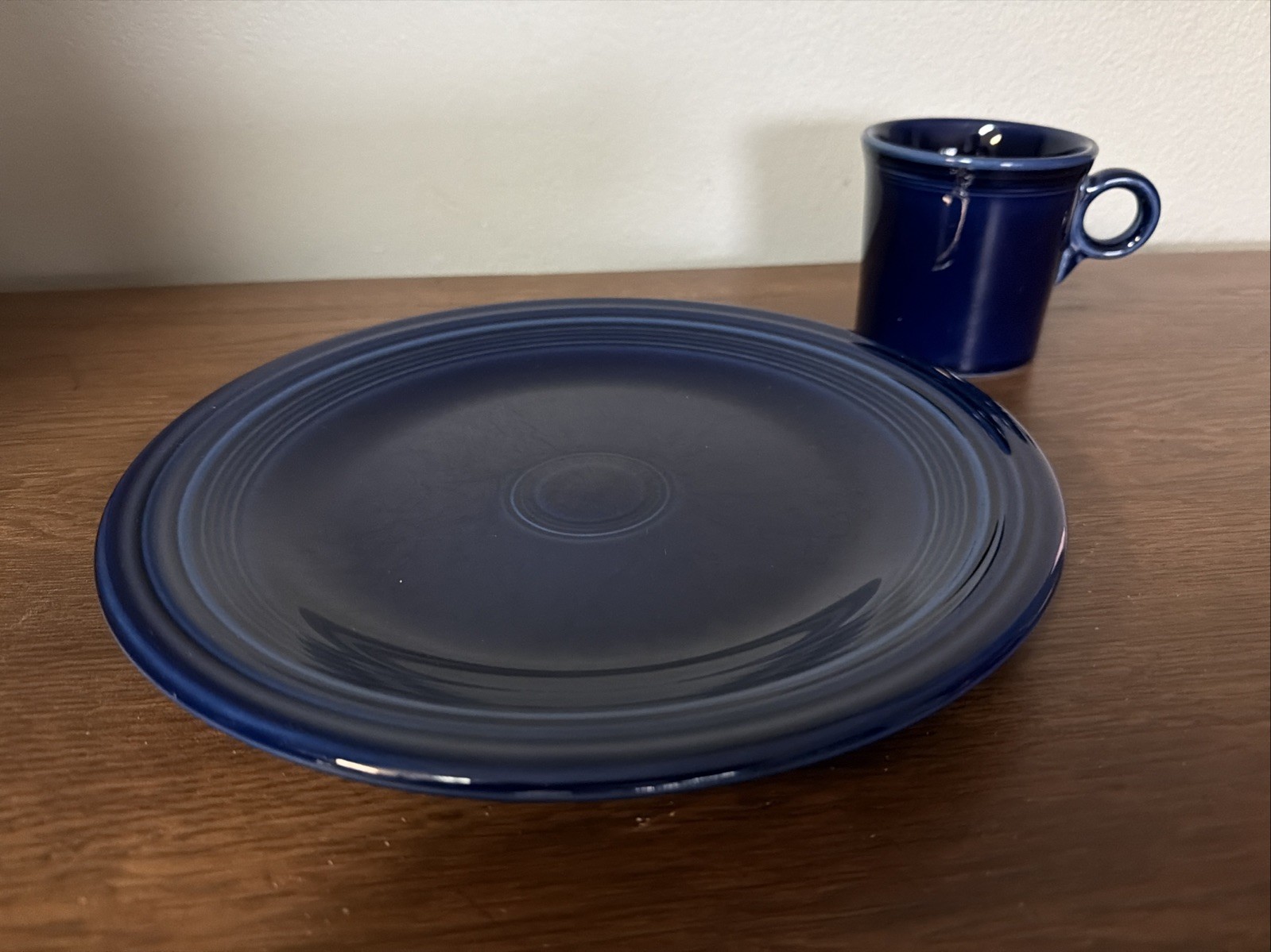 FIESTAWARE Dark Cobalt Blue 10 1/2” Plate &Coffee Mug, Cup HLC USA