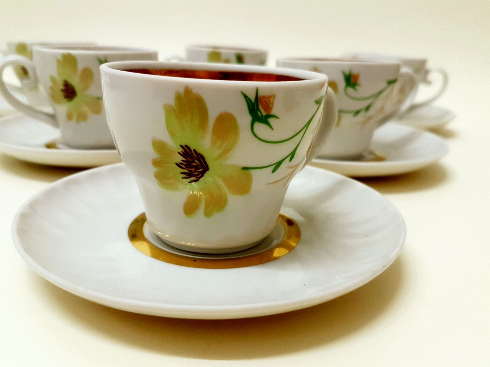 Rare coffee set for 6 prs /Dorbush- Belarus / USSR