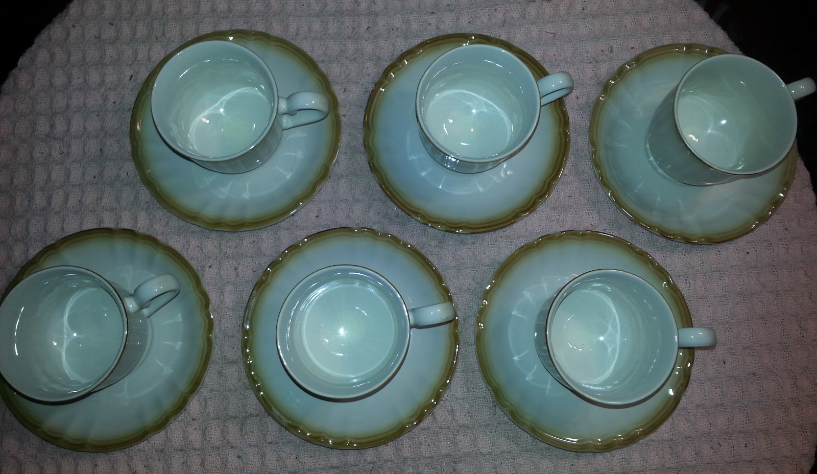 Vintage 12 Piece MANOR HOUSE KG000 Japan Porcelain Teacup and Saucer Set