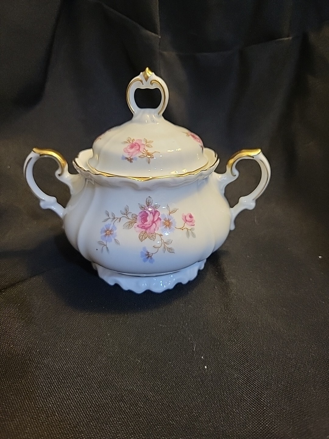 Vintage Edelstein Bavaria Maria Theresa Gacfield 20920 Gold Trimmed Sugar Dish