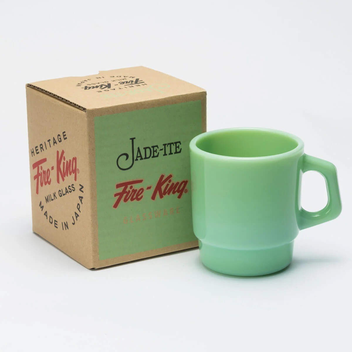 2. Fire-King Stacking Mug | Heritage Milk glass Vintage Jadeite Japan Limited
