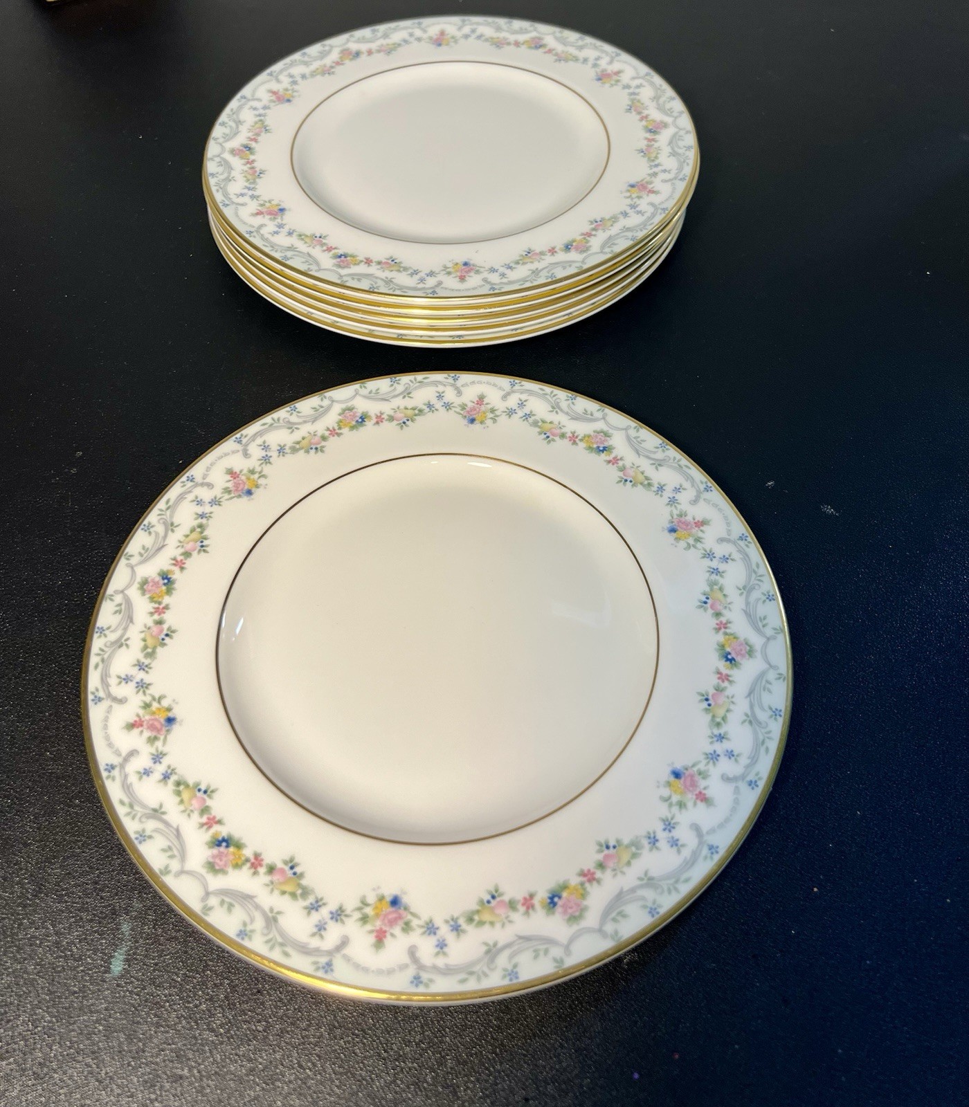 Royal Doulton England 1980s Set Of 6 Salad Plates Candice Bone China, 8”