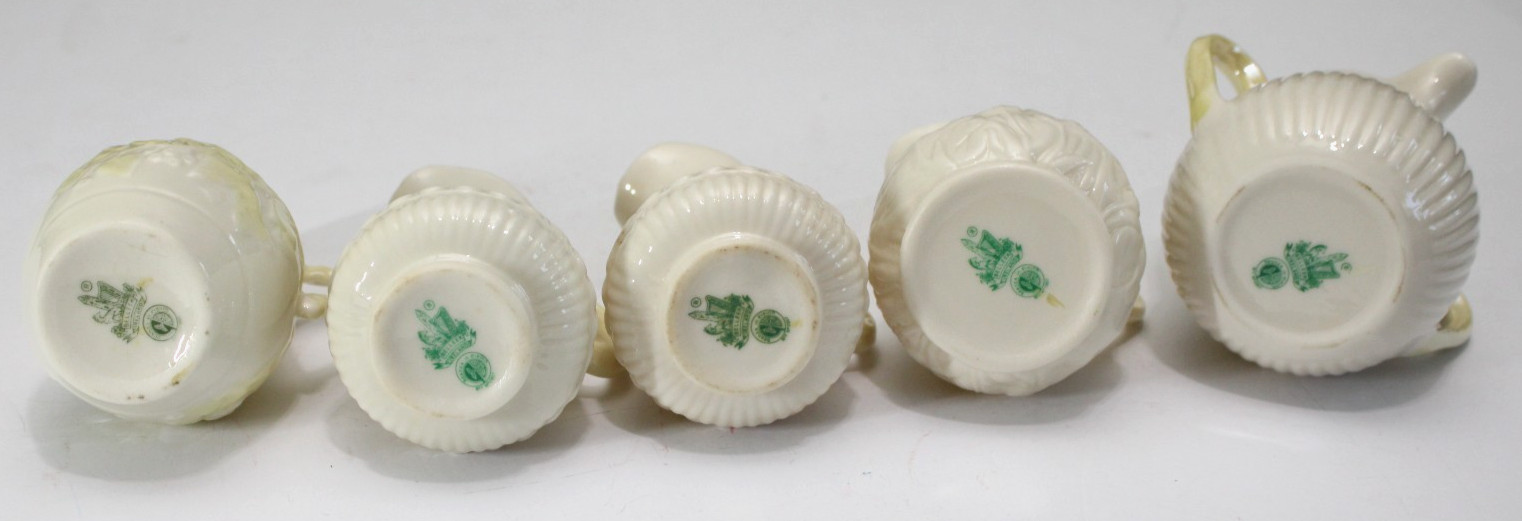 VINTAGE Mix of 19 Belleek Ireland Pottery Pieces 6th Mark (1965-1980) 3rd Green