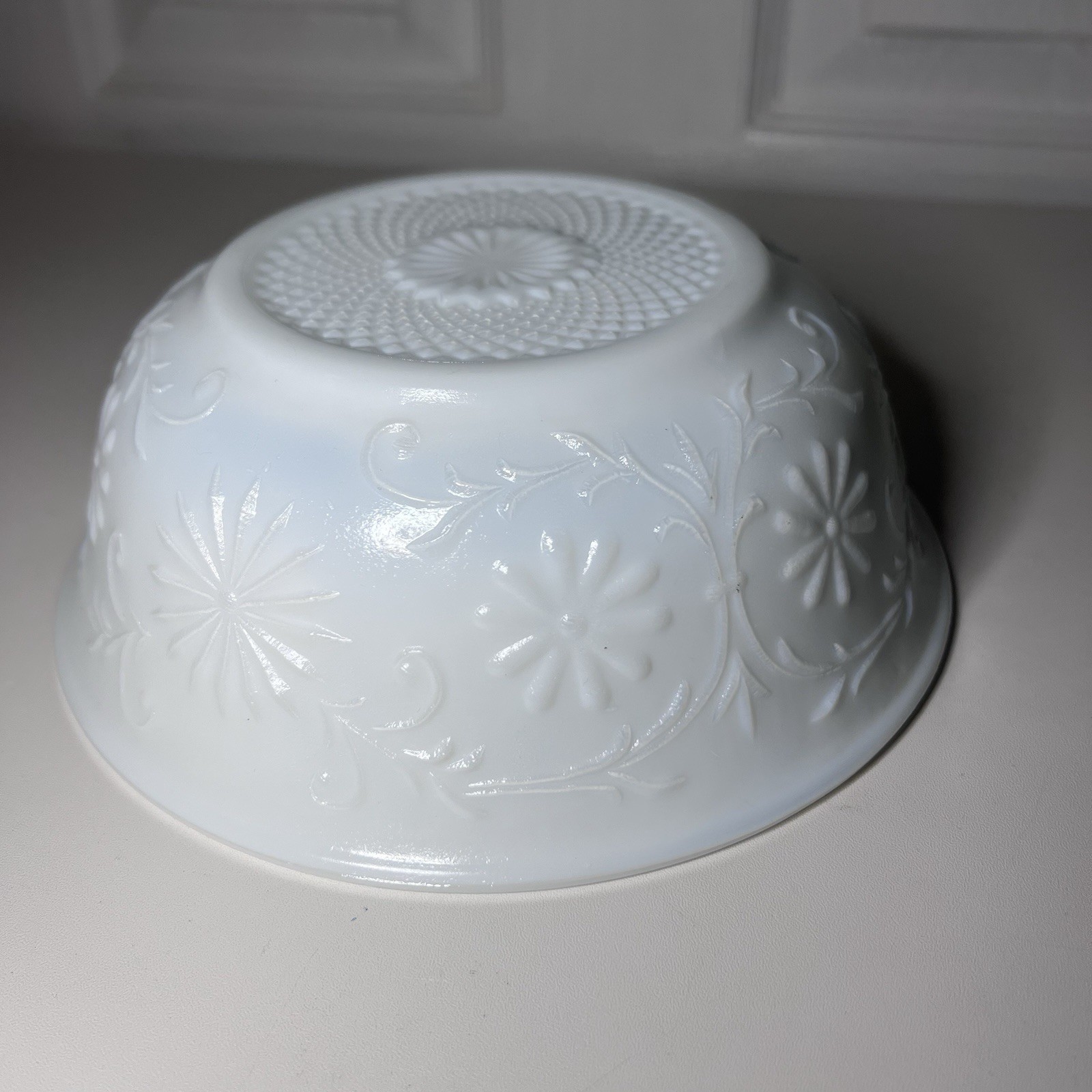 Vintage 1979 FTD Milk Glass Floral Bowl