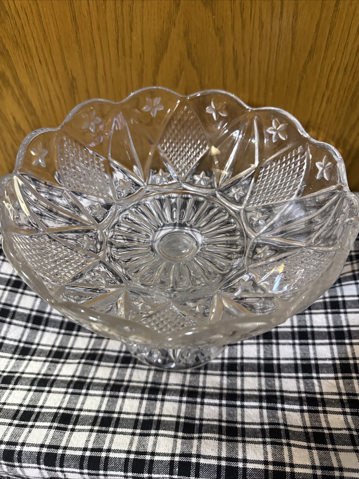 Antique EAPG Ohio Flint Glass Co #488 Diamond Compote Candy Dish Ca 1896