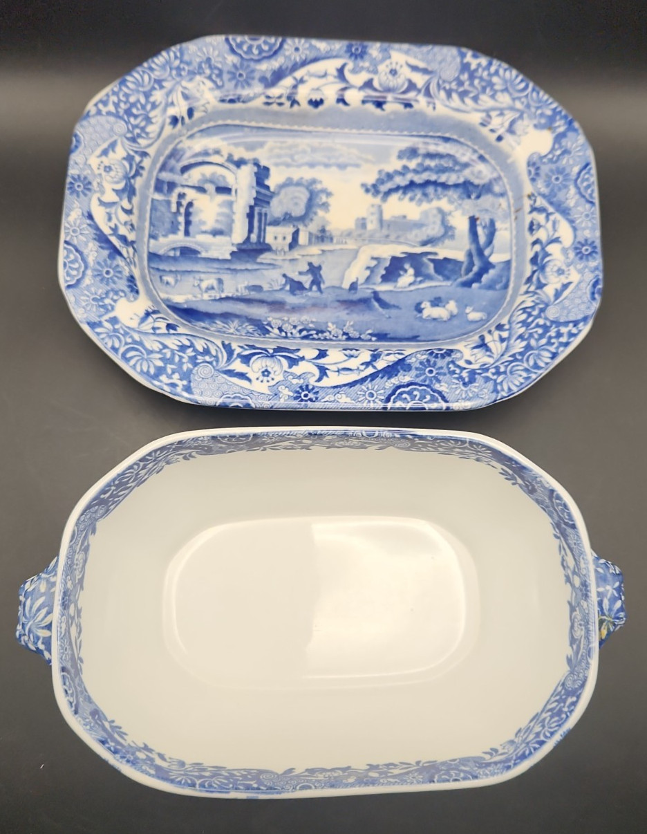 Stunning! Copeland Spode Sauce Tureen “Italian” Pattern 4-Piece Set CA 1891-1920