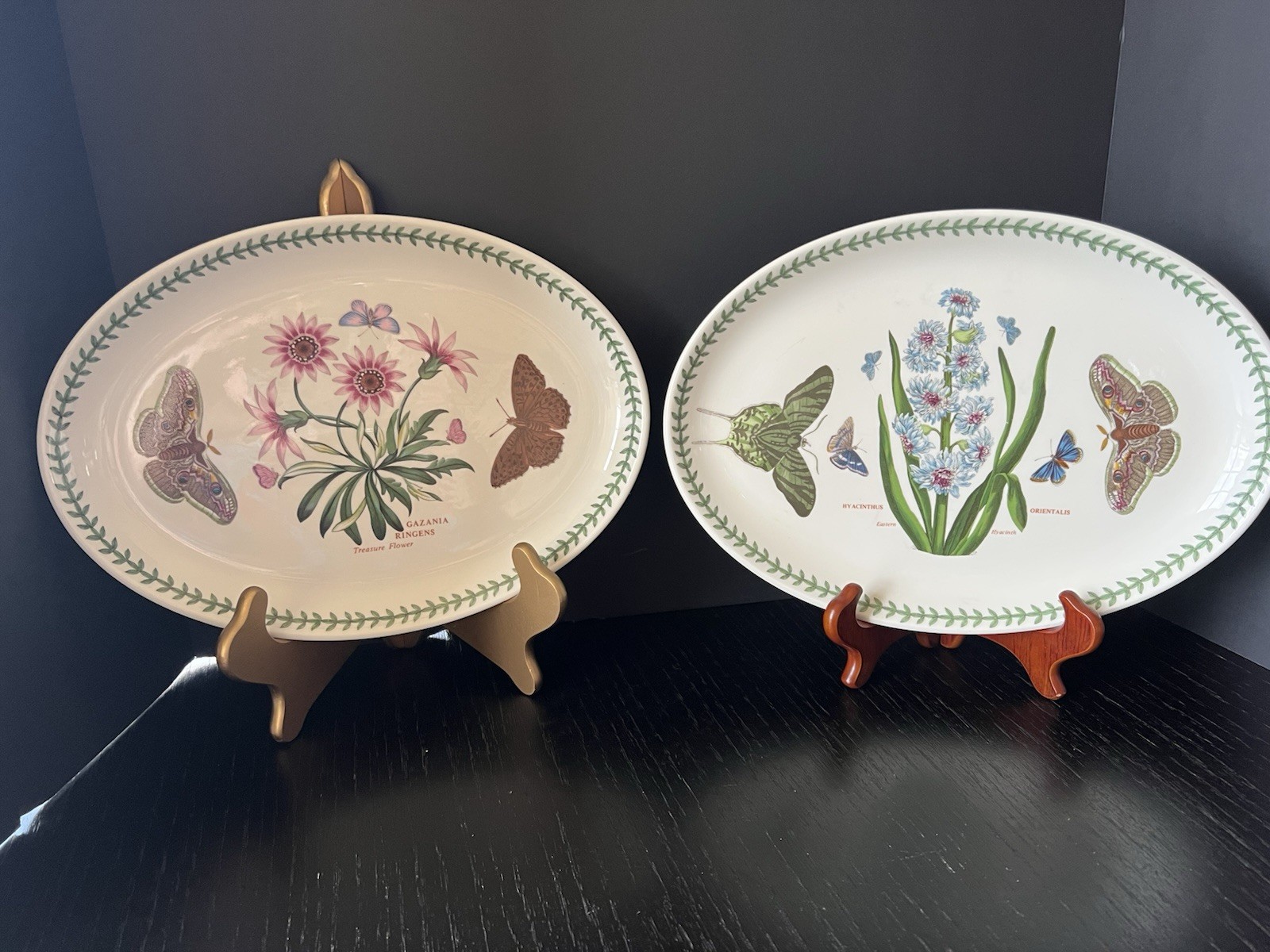 2- Portmeirion Botanic Oval Serving Platters Hyacinthus & Treasure Flower 12.75″