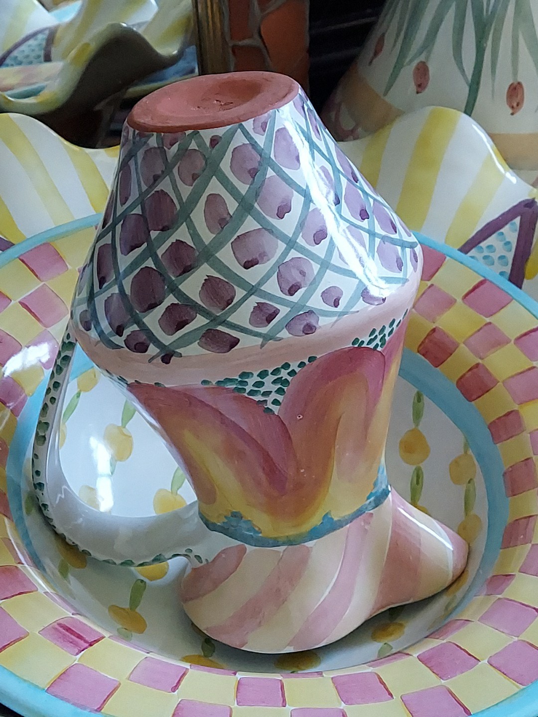 MacKenzie-Childs Keukenhof Ceramic Pitcher 8″