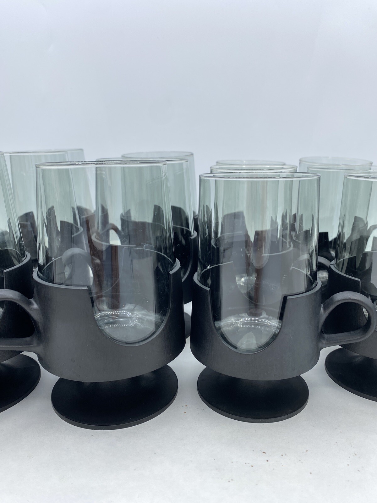 Set of 12 Vintage MCM Corning Glas-Snap Hot Cold Beverage Glasses 8oz & 10oz