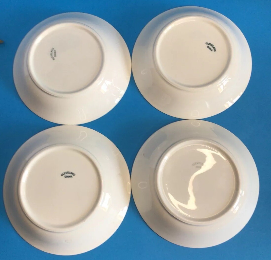 Set-4 Antique Cleveland China Tokio Fruit Dessert Bowl Roses Gold Trim 6 1/8″