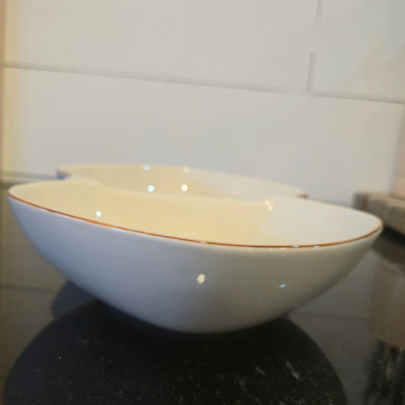Vintage Winfield Passion Flower divided serving dish Made in USA Pottery 13″