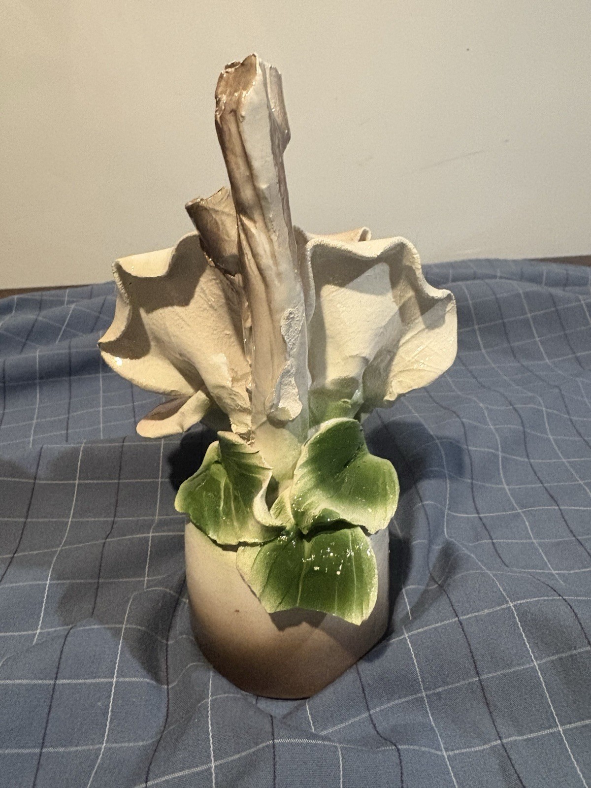 4 Vintage 1920’s Italian Capodimonte Flowers Roses Handmade In Italy