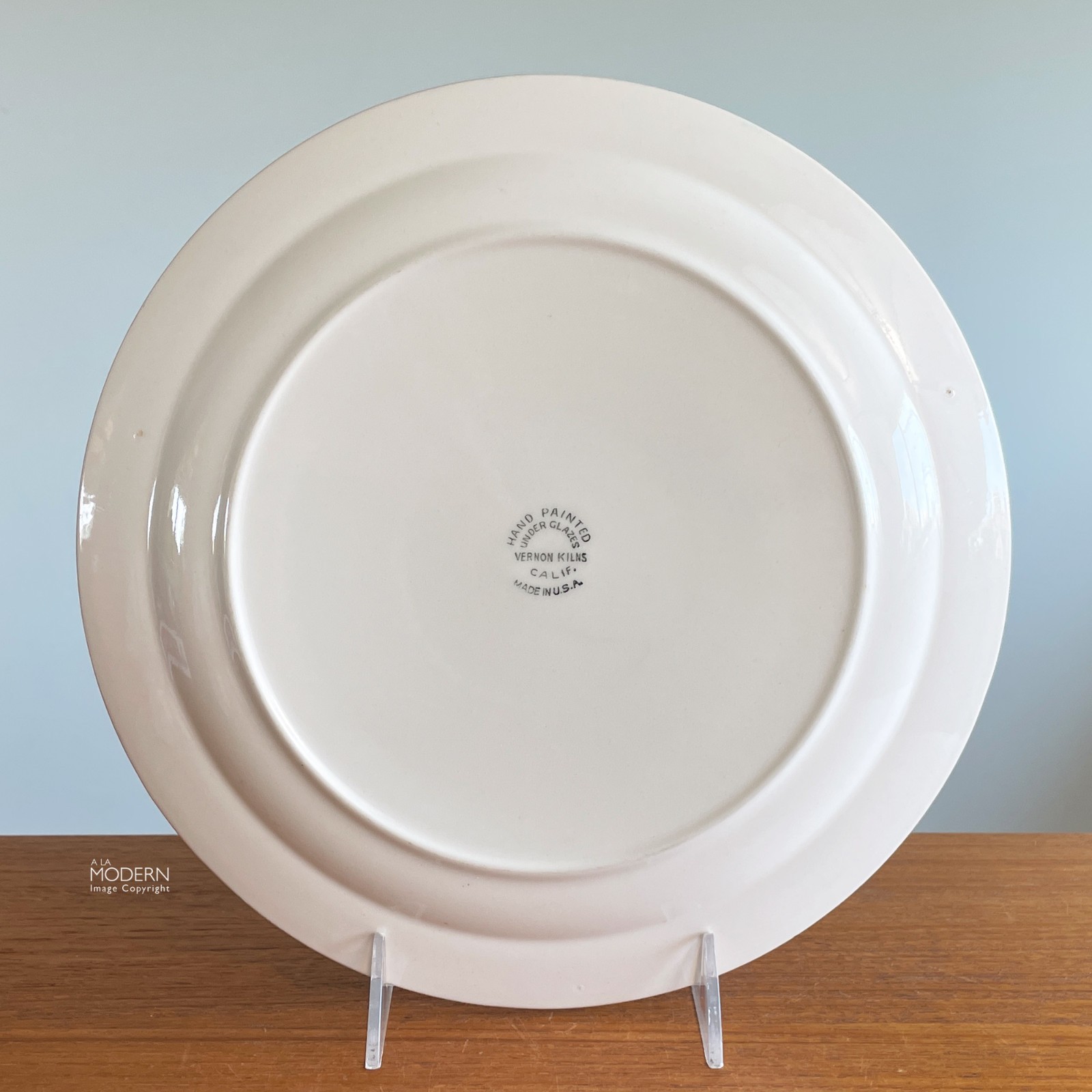 Rare Vernon Kilns Rancho Rinconado Harry Bird Montecito Dinner Plate 10 3/8″