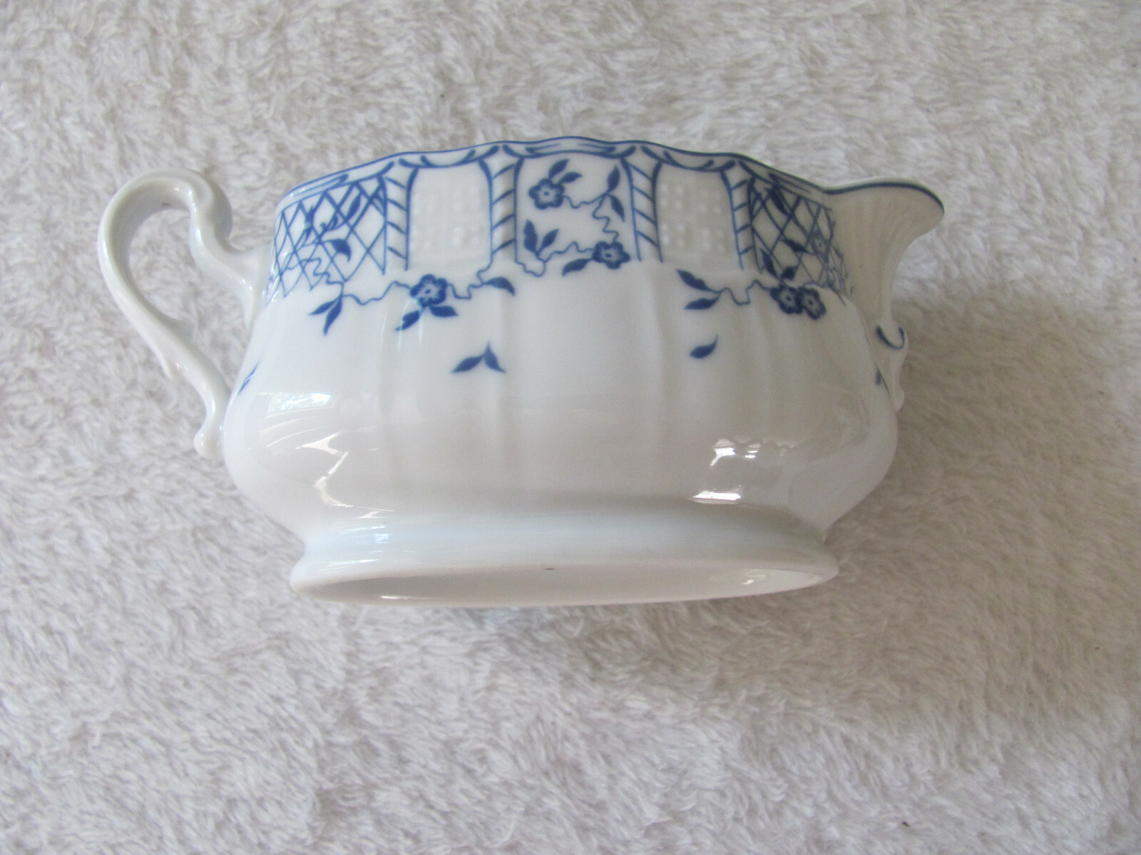 Heinrich Germany – Blue & White – Embossed with Flowers/Leaves – Creamer