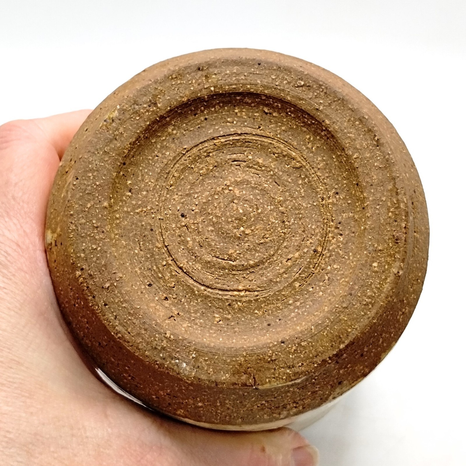 Vintage Studio Pottery Lidded Stoneware Jar Crock Canister Cream 5″ Signed