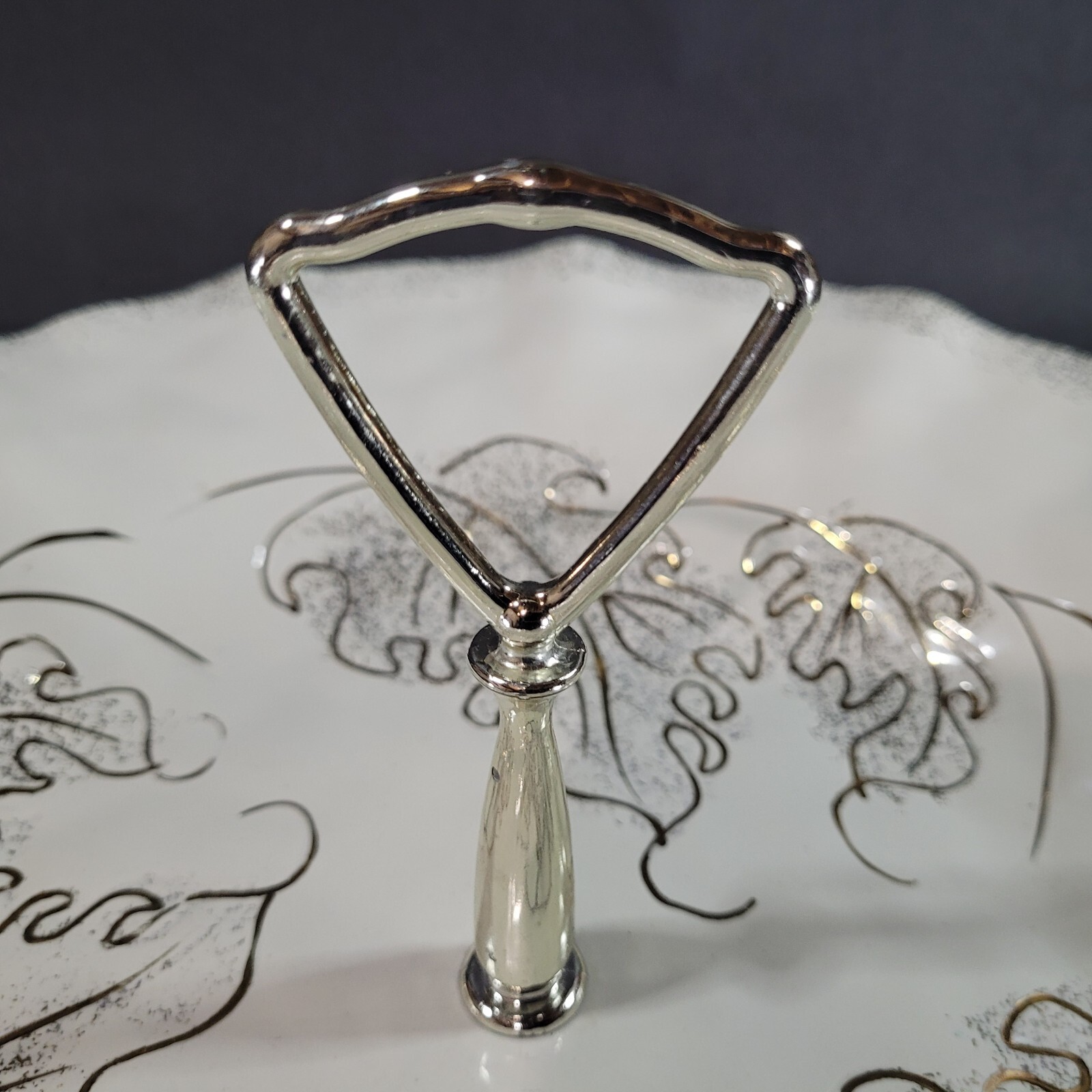 California Originals Leaf Tidbit Tray Server Beige Gold Accent USA Pottery