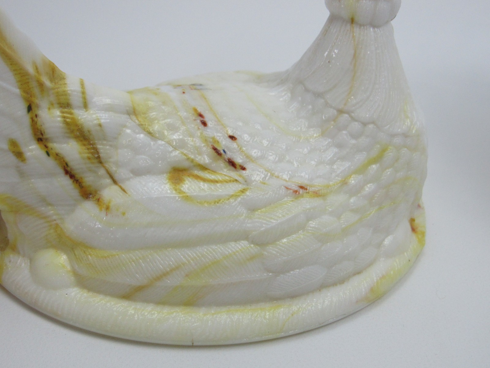 Atterbury Hen on Nest Yellow Slag Glass Covered Dish Antique 1800s