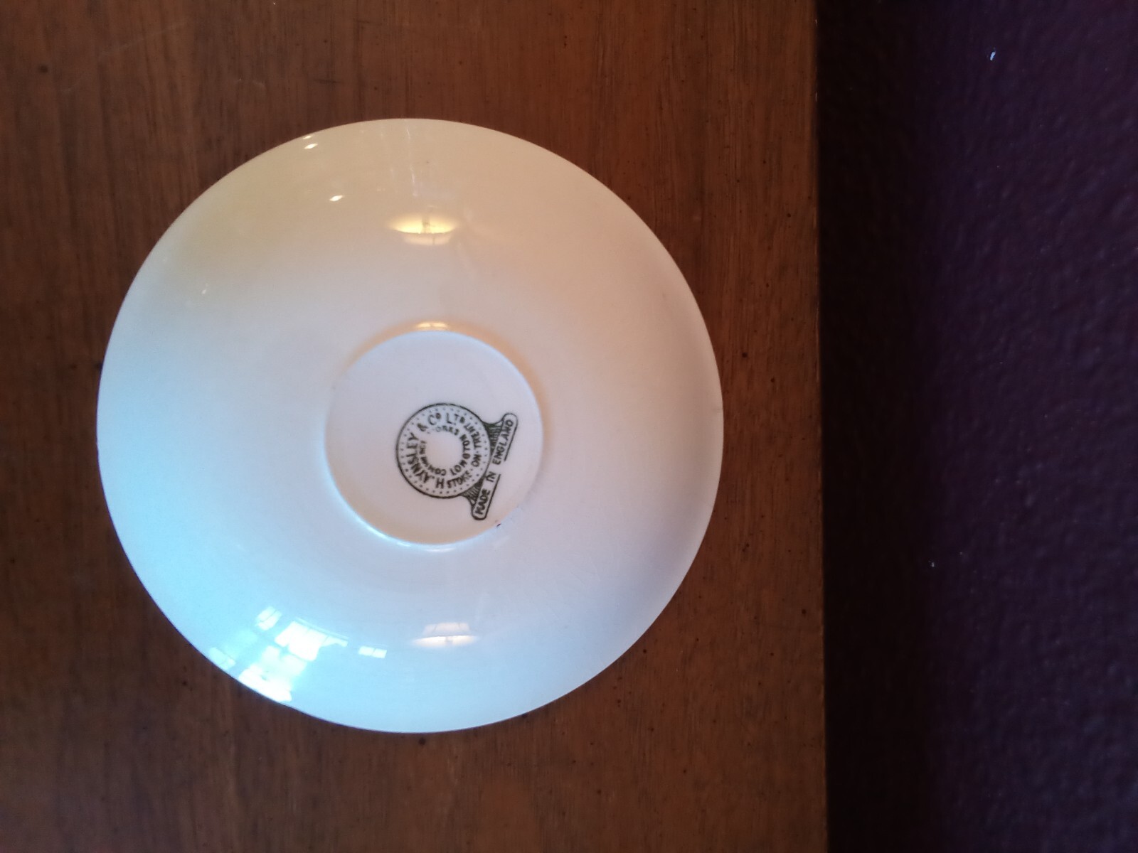 Vintage H. Aynsley China Yellow w/pink/blue flowers/gold trim 5.75″ Saucer