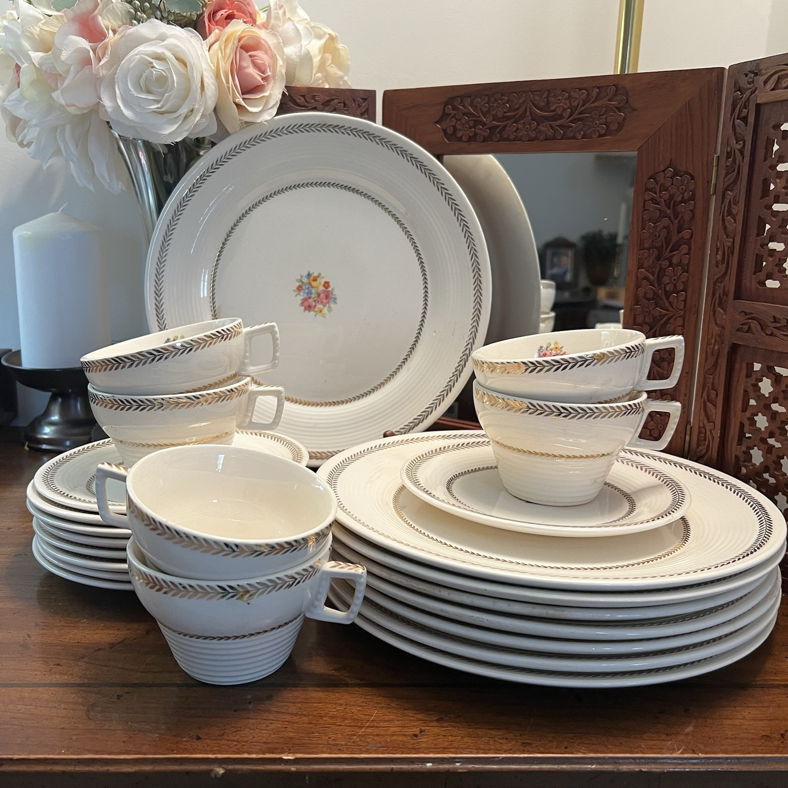 Vintage Triumph American Limoges Golden Princess Dinnerware 22 K Gold