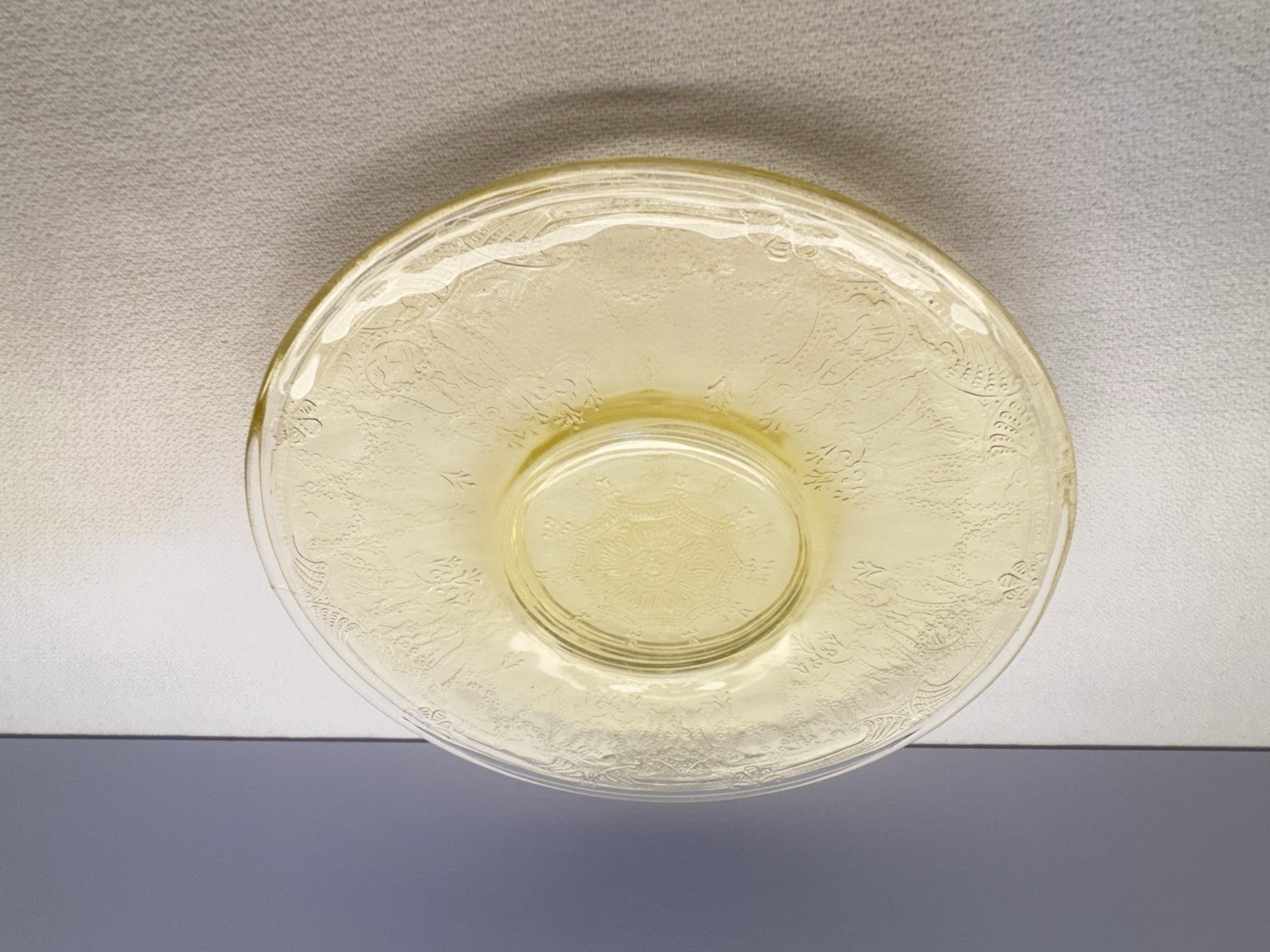VTG Anchor Hocking Yellow Depression Glass Cameo Ballerina 6″ Saucer Set of 3