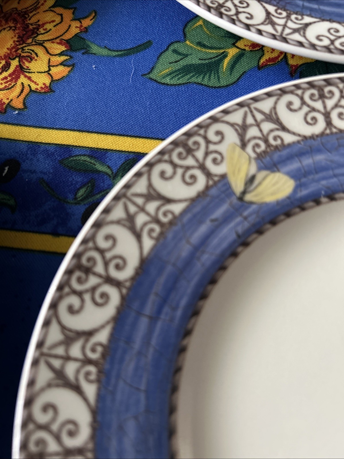 Set/4 Wedgwood Sarah’s Garden Periwinkle Blue Bread & Butter Plates.