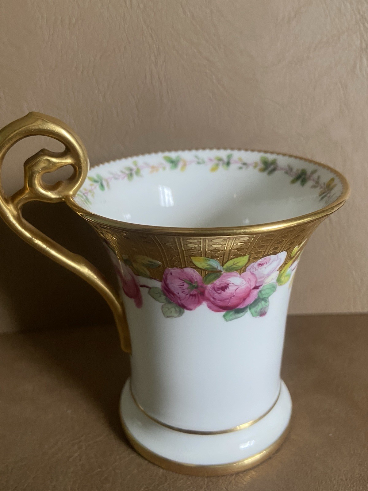 Antique Minton England Tall Chocolate Cup Davis Collamore NY C 1900