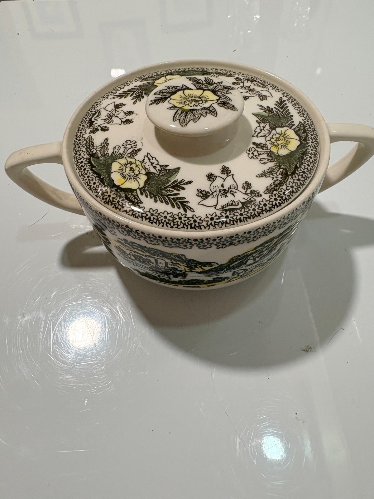 Johnson Brothers the Friendly Village Covered Bridge Sugar Bowl