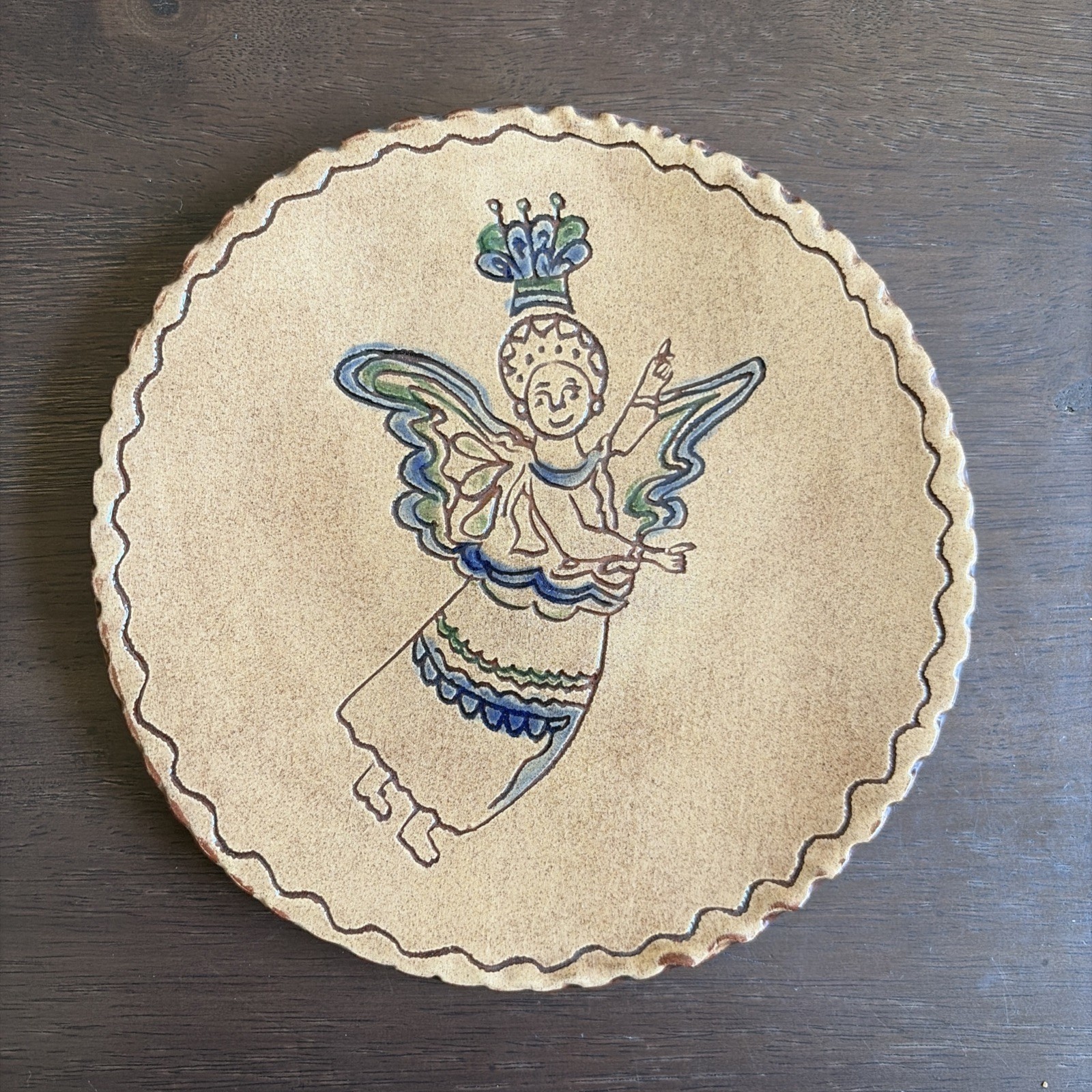 redwood ranch pottery Small Angel Dish RARE