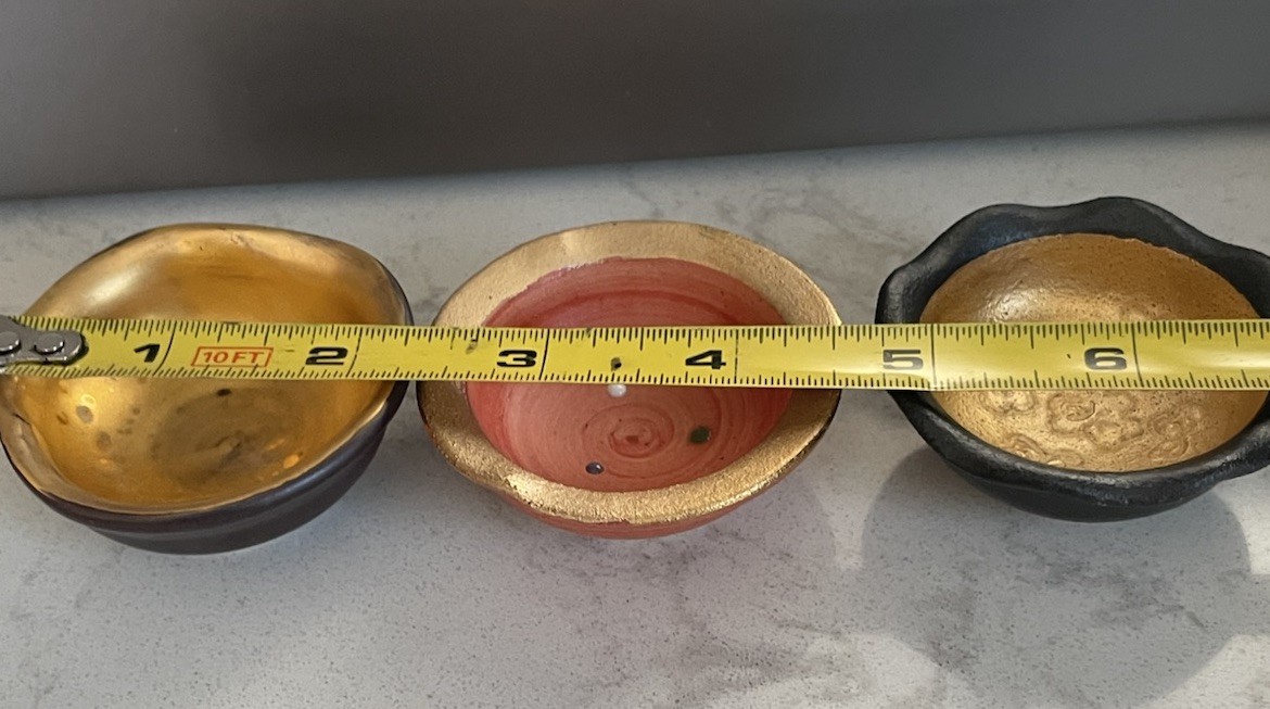Studio Pottery Decorative Miniature Bowls Set Of 3 Japanese Art