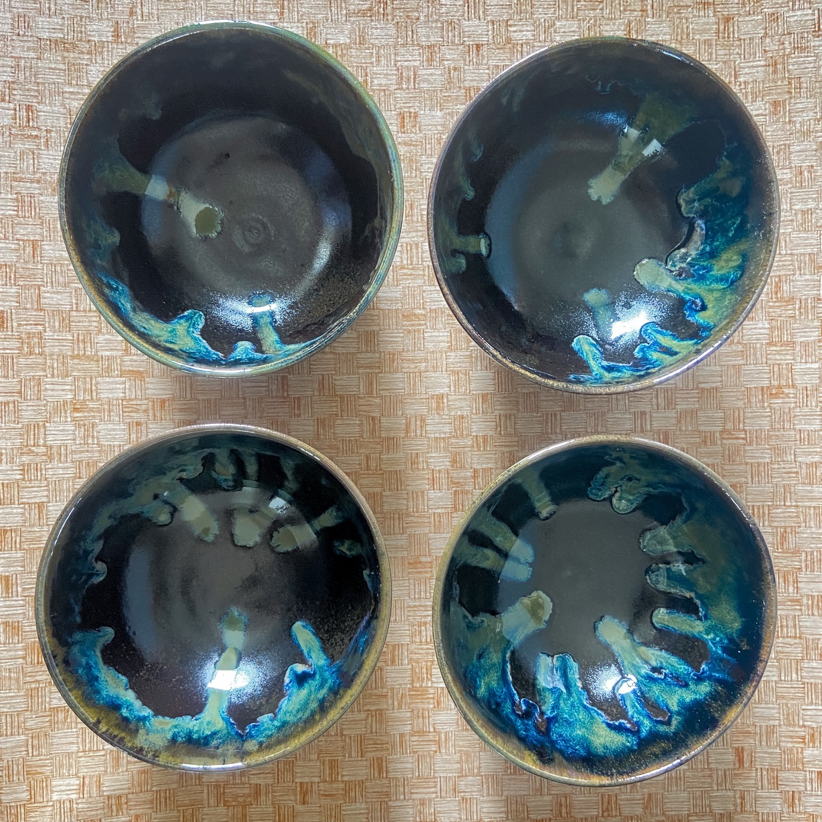 Wheel Thrown Cereal/Ramen/ Soup Bowl. Brown Green Hand-Made Pottery Bowl.