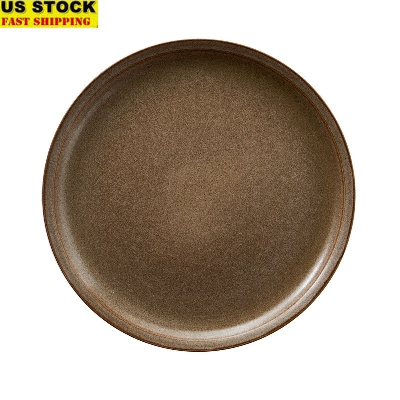 Stoneware Dinner Plate Dishwasher Microwave Safe Round Reactive Glaze 10.25 Inch