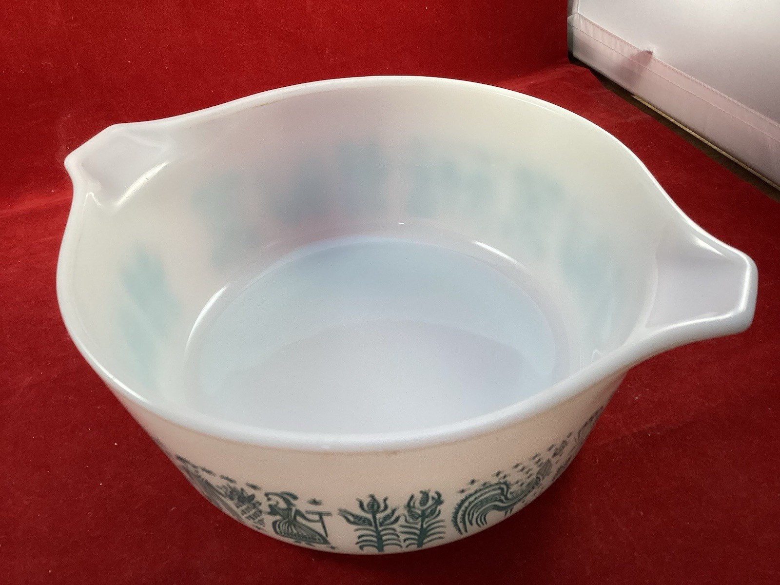Vintage Pyrex 472-B Early American Teal 1 1/2Pint Covered Casserole W/lid 470-C