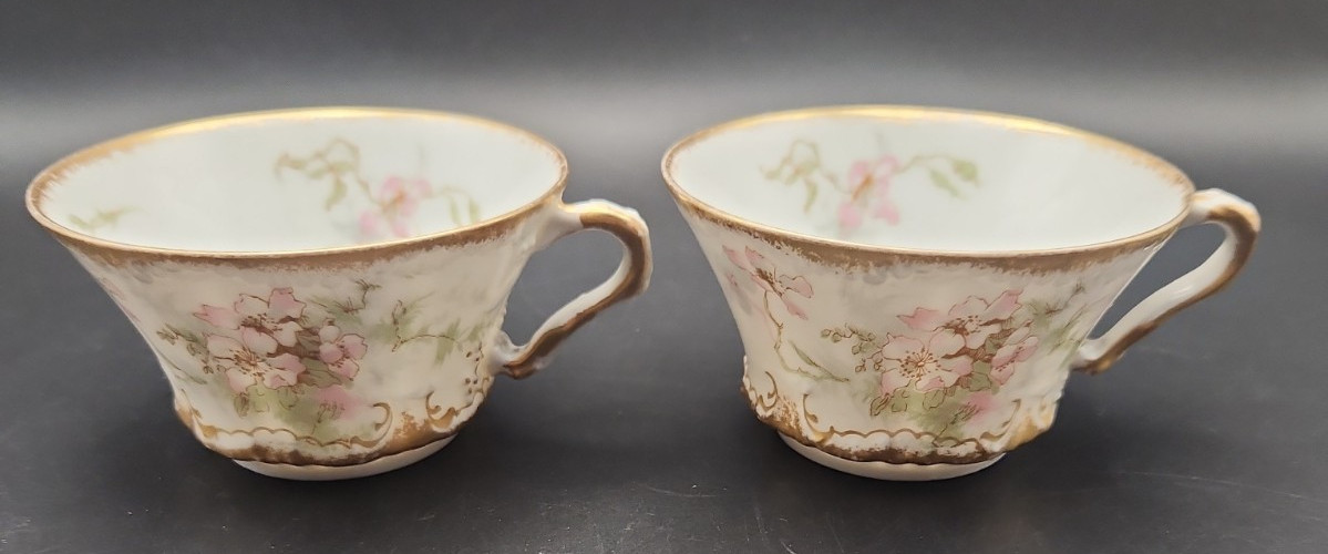 Set of 2 Theodore Haviland Limoges Apple Blossom Tea Cups Memphis Queensware Co.