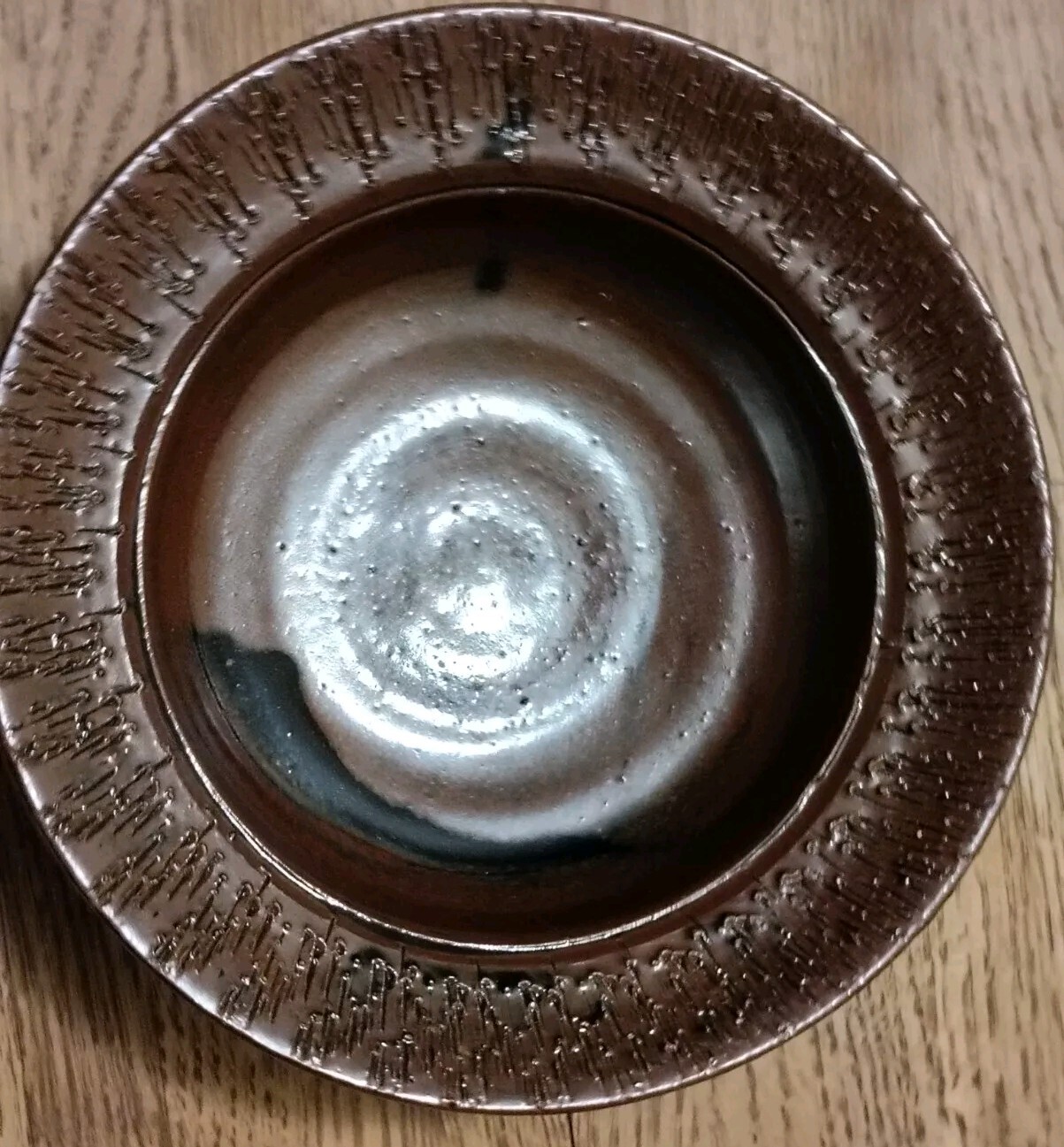 Nita Signed Pottery Bowls Glazed.Double Hammered Style Set Of 3