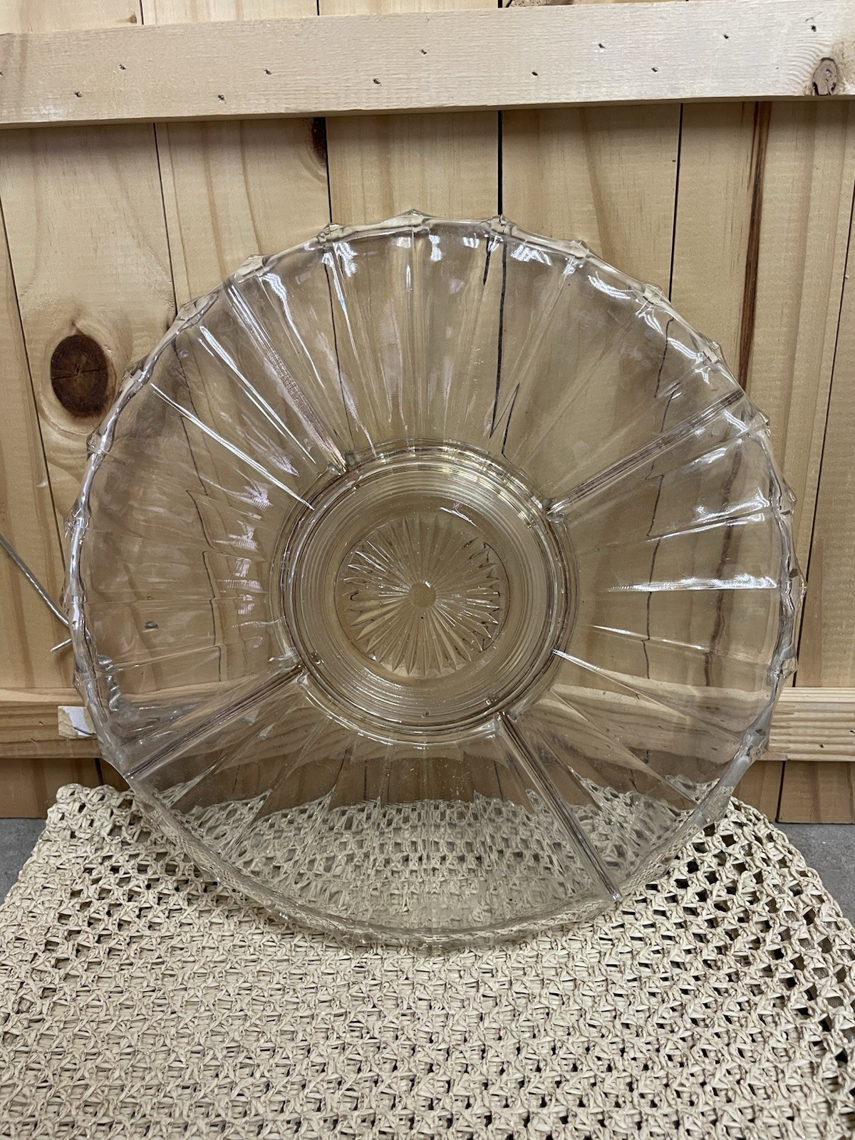 Vintage Clear Divided Glass Serving Platter