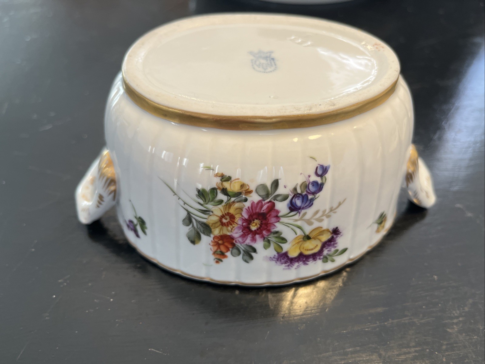 Antique Schierholz (Plaue) Handle Lidded Box with Saucer – Circa 1905 Two Piece