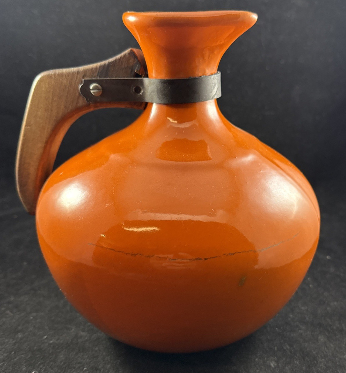 Vintage Hollydale Pottery Early California Orange Carafe 30s-50s
