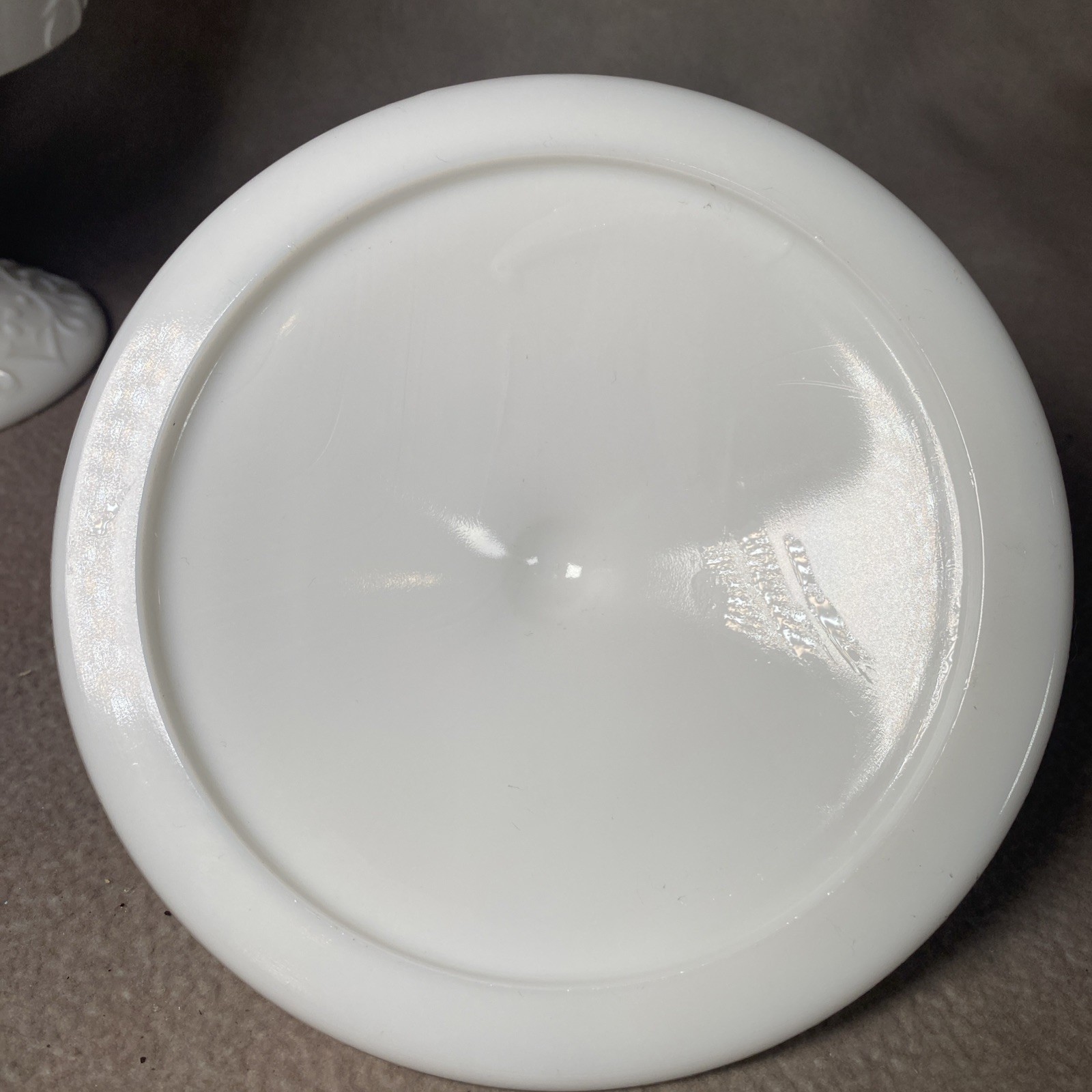 Fenton Milk Glass Silver Crest Spanish Lace Pedestal Candy Server w/ Lid