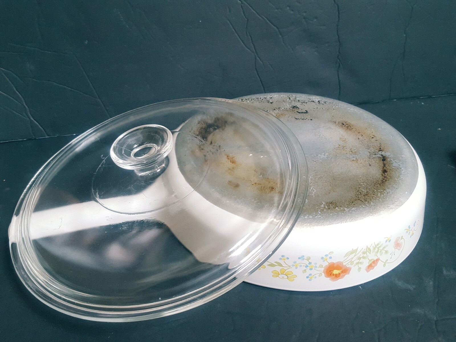 Rare Corning Wild Flower Range Topper N-10-B 10″ Skillet & Trivet Excellent