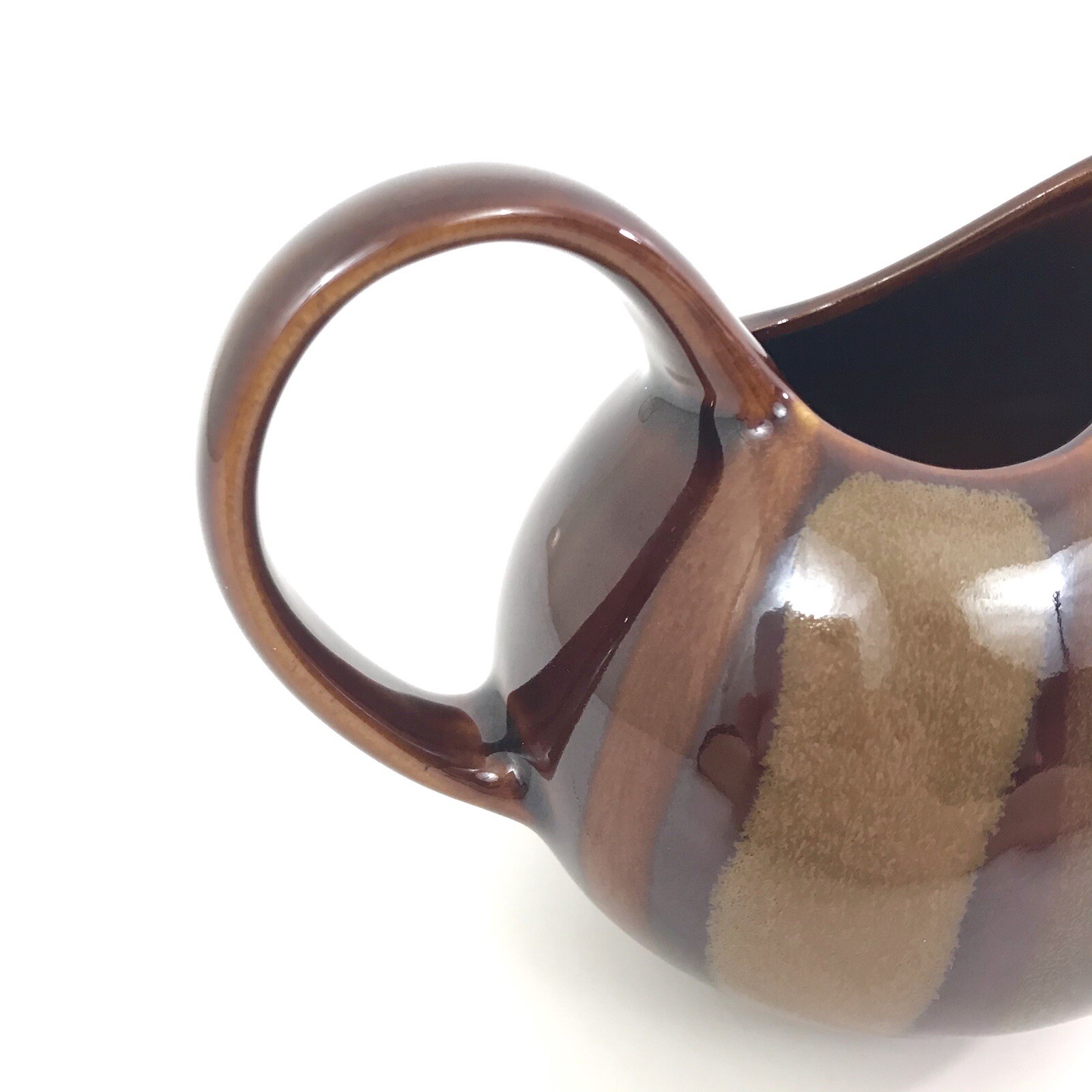 SANGO Avanti Brown Stoneware CREAMER 4722 Pitcher Drip Glaze Multicolor NEW