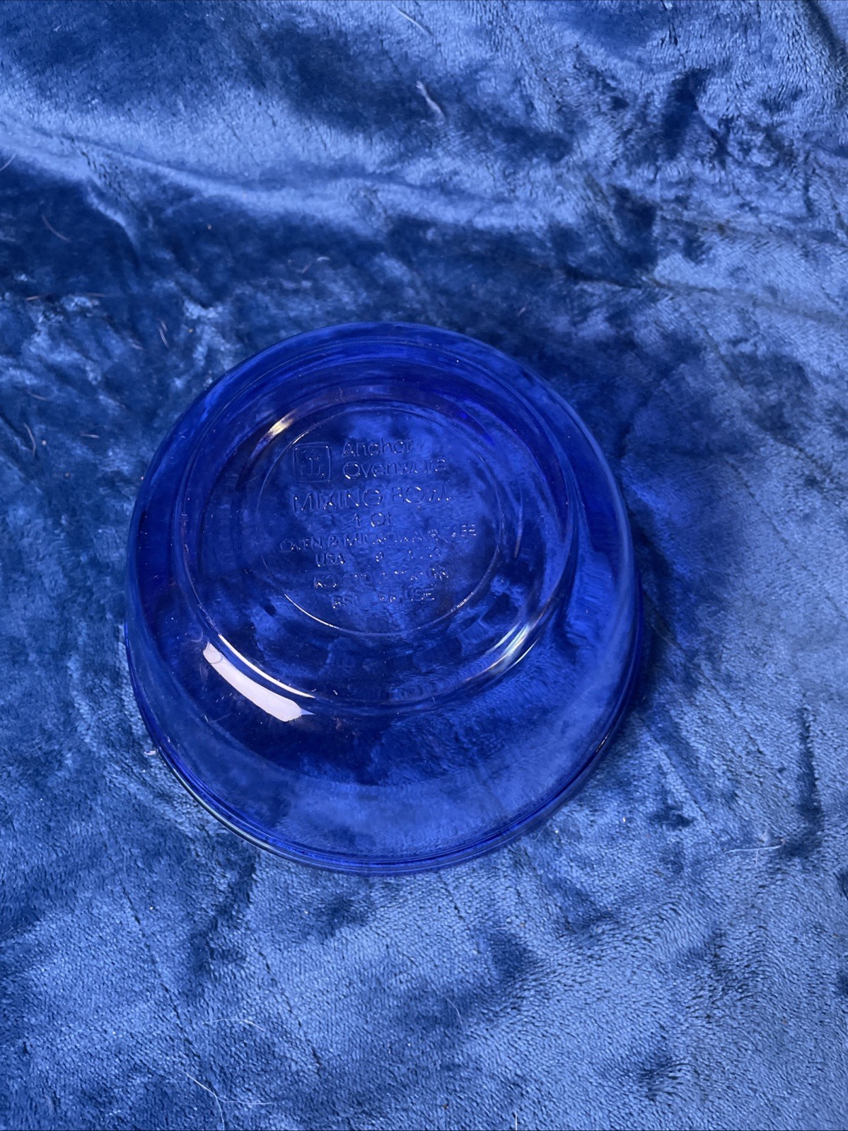 Anchor Hocking Ovenware Cobalt Blue Glass Mixing Bowl 1 QT 1056